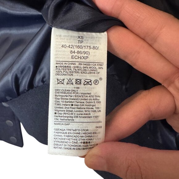 Gap navy blue and white wool blend varsity jacket size XS - Picture 8 of 8